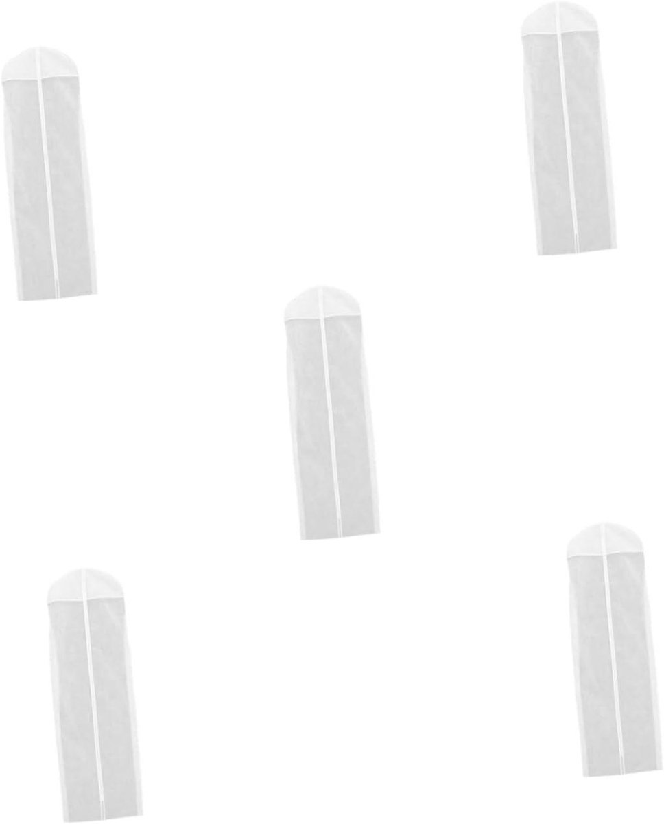 Kledinghoezen - Beschermhoezen Jurken - Kleding Opbergen - Ademend Materiaal - 5 Stuks - Wit