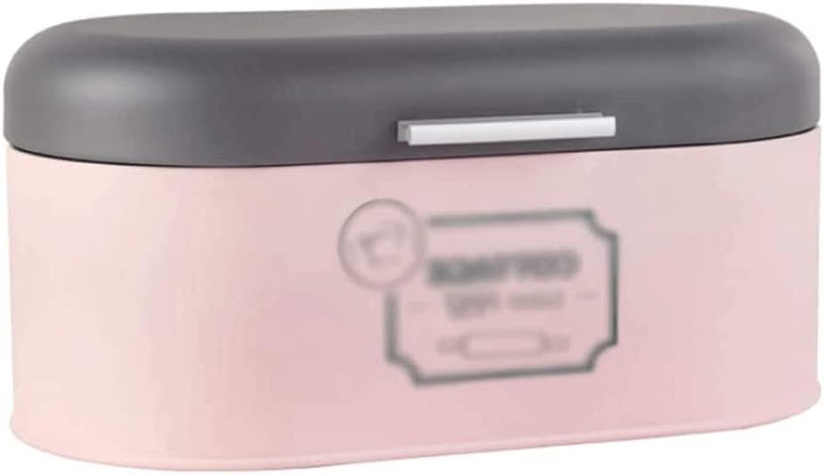 Broodtrommel Metaal - Broodbox Keuken - Brood Vers Houden - Extra Hoge Opslag - 345x19x16CM - Roze