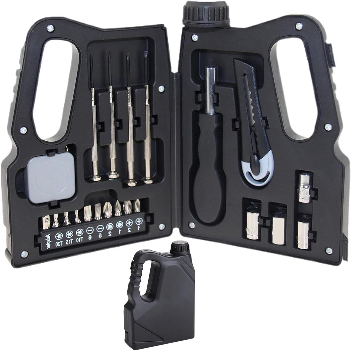Gereedschapsset - Reparatieset Handgereedschap - Thuis Onderhoud - 21 Delig - Compacte Kist - Zwart