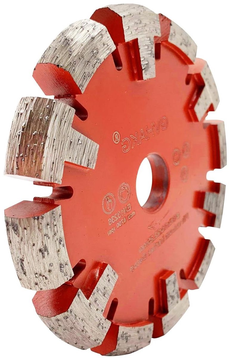Diamantfrees Schijf - Beton Zaagblad - Vloerverwarming Frezen - V-segment Extreem Scherpe - 130 x 16 x 12 mm - Rood