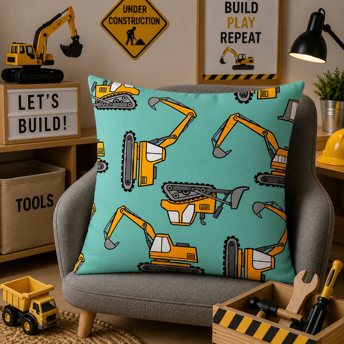 Velvet Let's Build Collection Kussenhoes - 45x45 cm