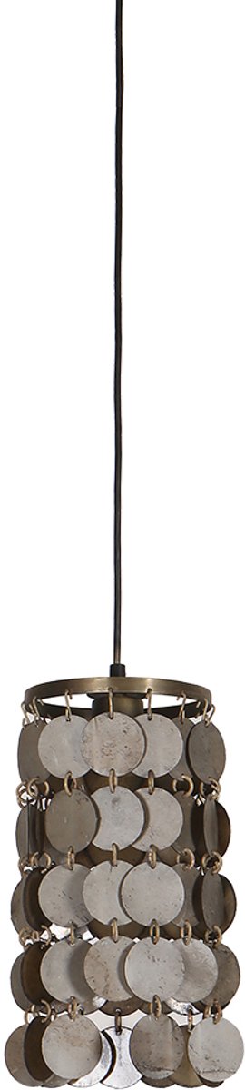 By Mooss - Hanglamp Vineer Antique Brass - Ø15 cm - H32 cm - Industriële Hanglamp - Plafondlamp - Woonkamer - Eetkamer