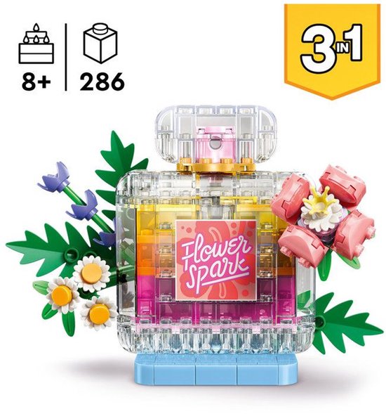 LEGO Creator 3in1 Parfumfles met Bloemen Speelgoed voor Kinderen en Kinderkamer Decoratie 31383