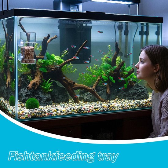 2-stuks Drijvende voederring - Aquarium voederring - Transparante voerbak - Kolomvoerbak - Afvalvrij en eenvoudig te installeren - Acryl materiaal - 10 x 6 cm - Geschikt voor aquariums, guppy's en betta's - Transparant — afbeelding 3