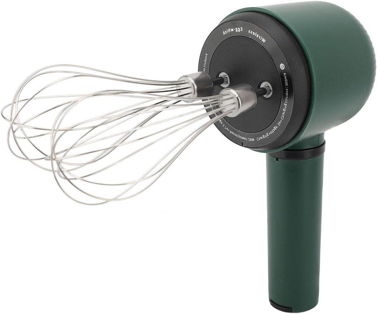 Draadloze Handmixer, 1200 MAh USB Oplaadbare Handheld Roestvrij Staal Draagbare Elektrische Handmixer met 2 Garde, Eierklopper Elektrische Handblender voor Bakpannenkoek
