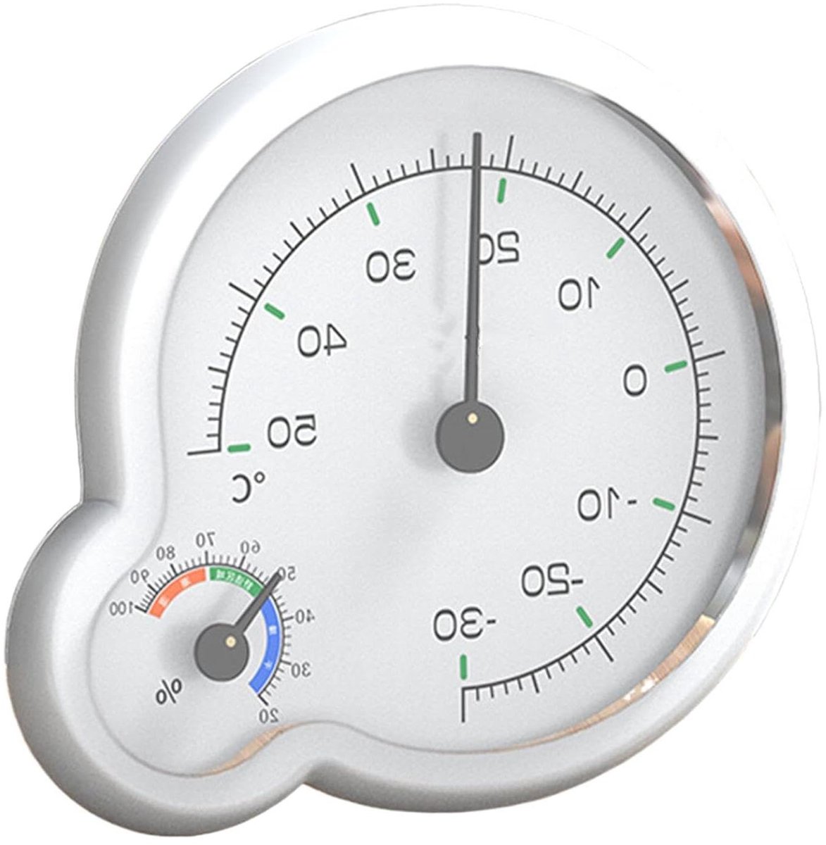 Analoge Thermograaf - Luchtvochtigheidsmeter - Binnenklimaat Monitoren - Dubbele Weergave - 11 cm Diameter - Wit