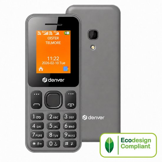 Denver Senioren Mobiele Telefoon 4G – GSM – Smartphonevrij opgroeien – FM Radio – Dual Sim – Simlockvrij – Model 2026 – FAS1880L