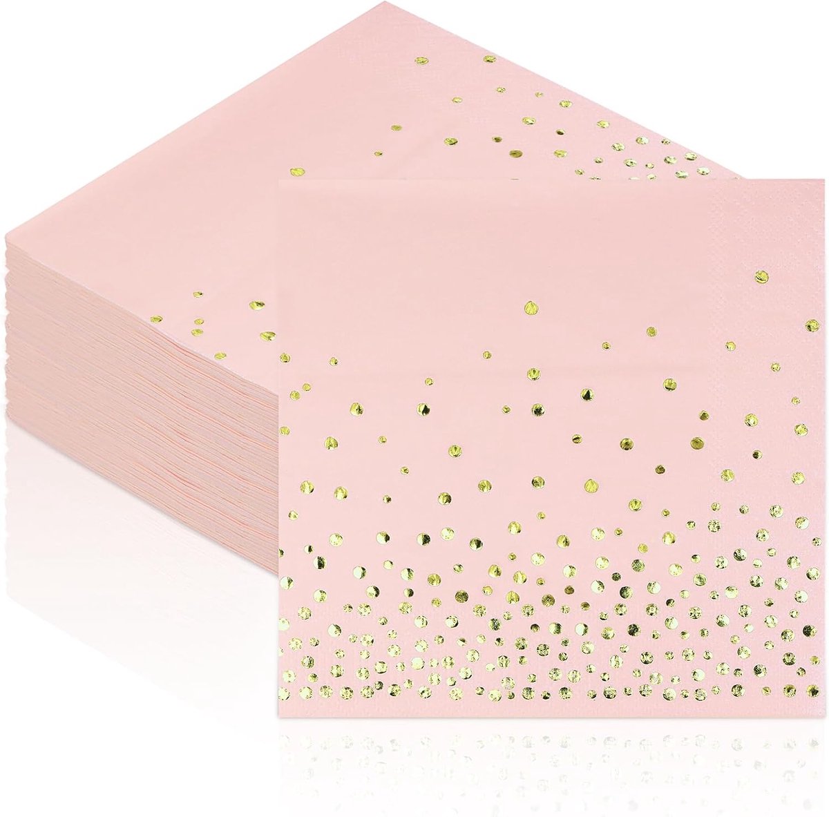 Servetten Papieren - Servetten - Tafel Servetten - Papier - Papieren Wegwerp Servetjes - Feestservetten - Voorjaar Servetten - Lunch/Diner Tafel Decoratie - 3 Laags - Roze, Goud - 33 x 33 cm - 80 Stuks - van Imperatoris