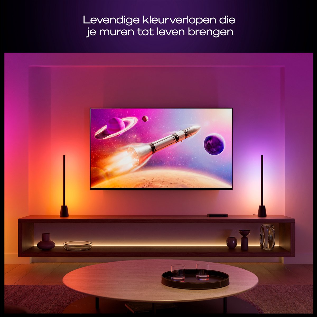 Philips Hue Play LED tafellamp - entertainment - aanpasbaar wit en gekleurd licht - 60 cm - slimme verlichting thumbnail 3