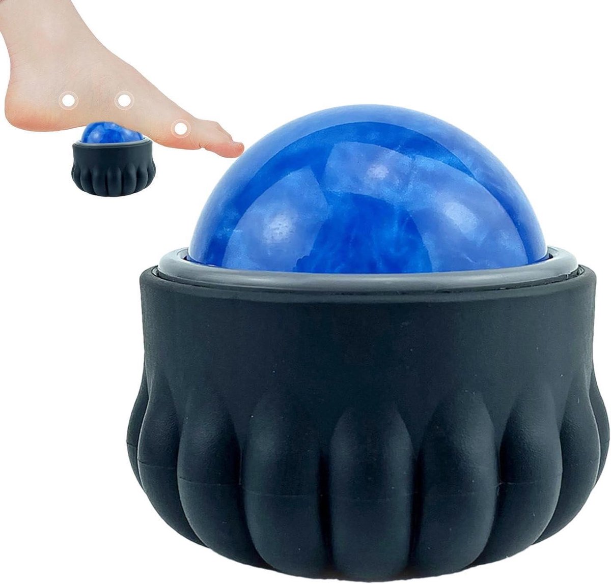 Massage Roller Bal - Spierontspanner Tool - Spierpijn Verlichten - 360 Graden Draaiend - Diameter 5.4 cm - Blauw