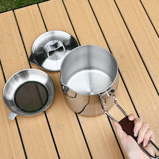 Camping Saucepan, 570ml Multi-Purpose Sauce Pan - Portable, Oven Safe, Dishwasher Safe, Ergonomic Handle, Induction Sauce Pan with Lid for Easy Pouring — afbeelding 2