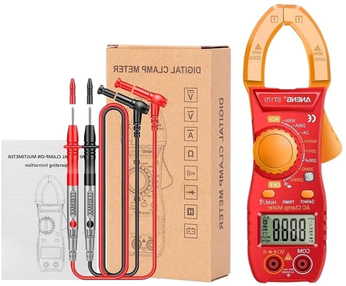 Digitale Stroomtang - Multimeter Tester - Elektrische Metingen - NCV Detectie - 1999 Tellingen - Geel