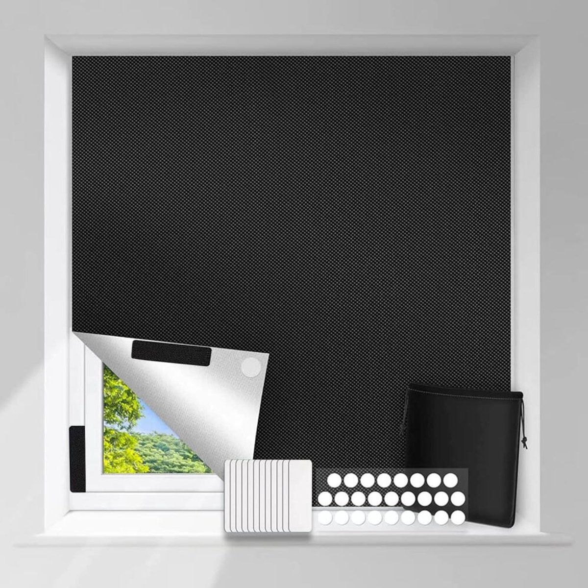 Verduisteringsgordijn Zonder Boren - 150x240 cm - Met klittenband - Warmte/Licht Werend Do