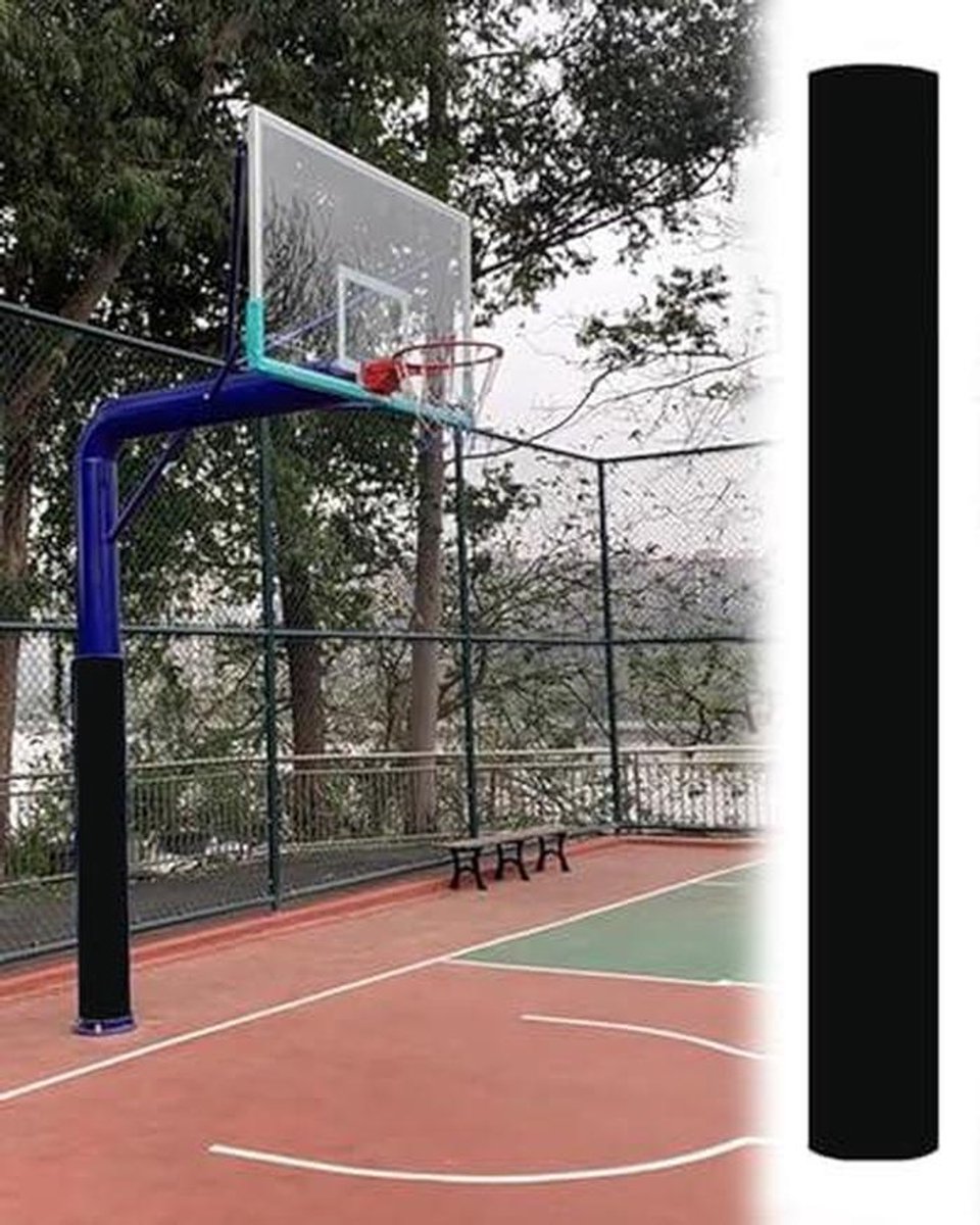 Paalbescherming Basketbal - Veiligheidspad - Sportveld Veiligheid - All-Weather Bescherming - 2cm Dik - Zwart