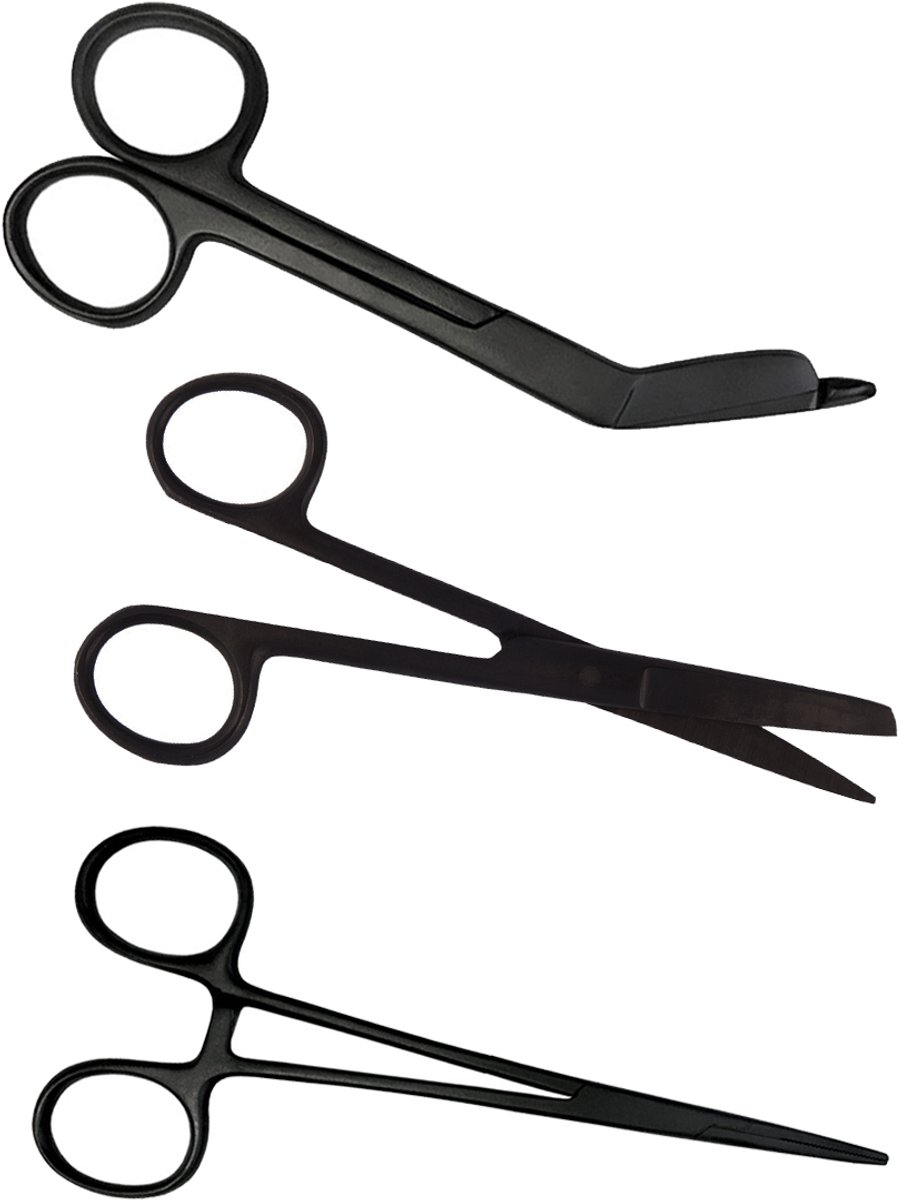 Verpleegkundige Scharenset - Matte Black - MDR Gecertificeerd - Zorg - Verbandschaar - Cadeau - Verpleegkunde - Accessoires - Nurse Cadeau - Verpleegkundige Schaar - Verpleegkundige Artikelen