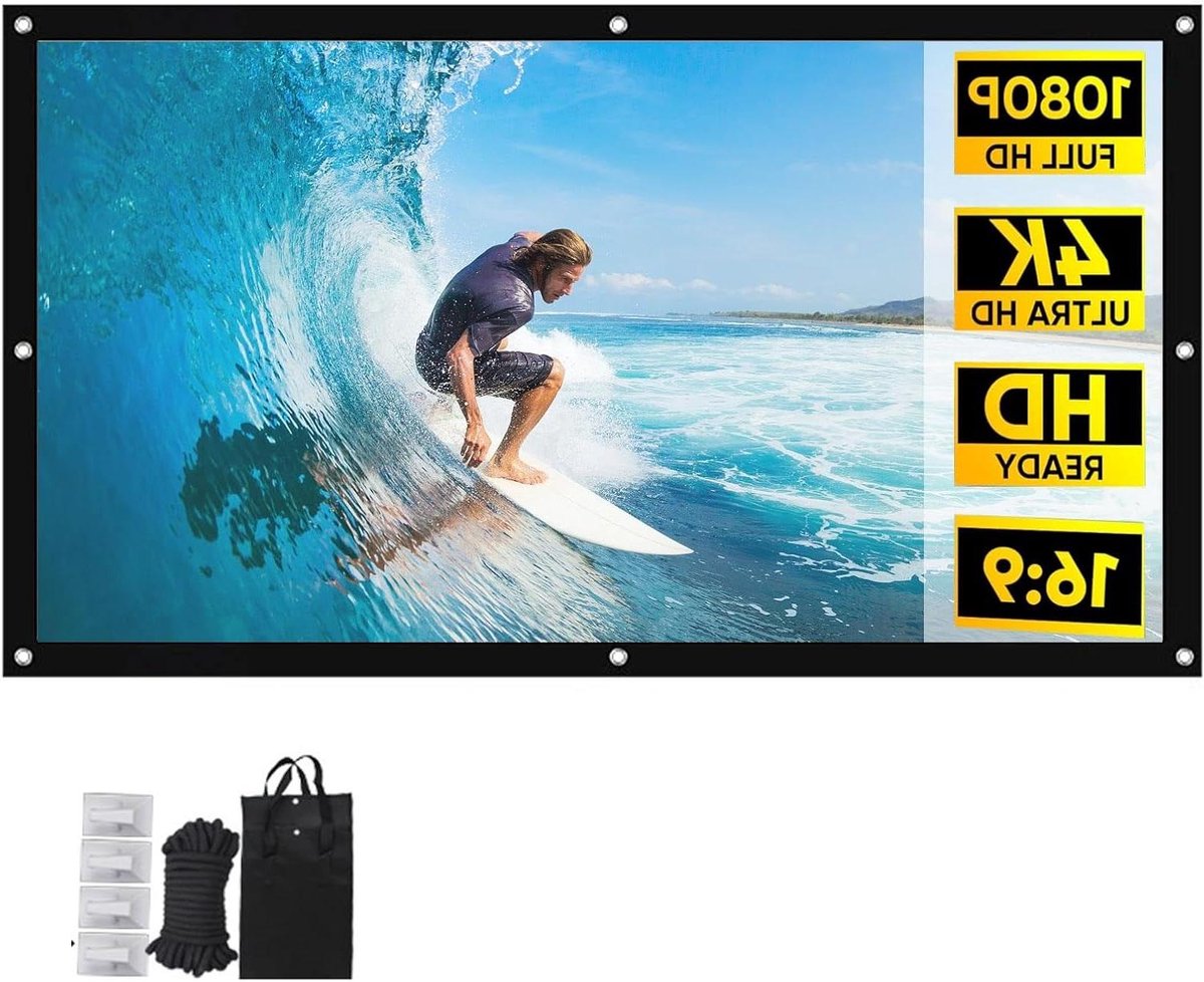 Projectiescherm Buiten - Draagbaar Scherm - Thuisbioscoop Ervaring - Kreukvrij HD Beeld - 60 inch - Wit