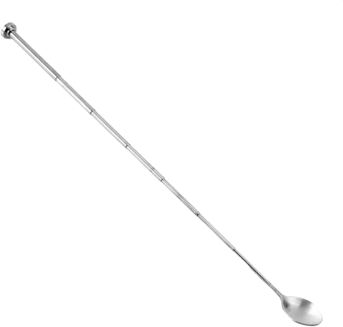 Telescopische Lepel - Uittrekbare Roerlepel - Dranken Mengen - Verstelbare Lengte - 44 cm - Zilver