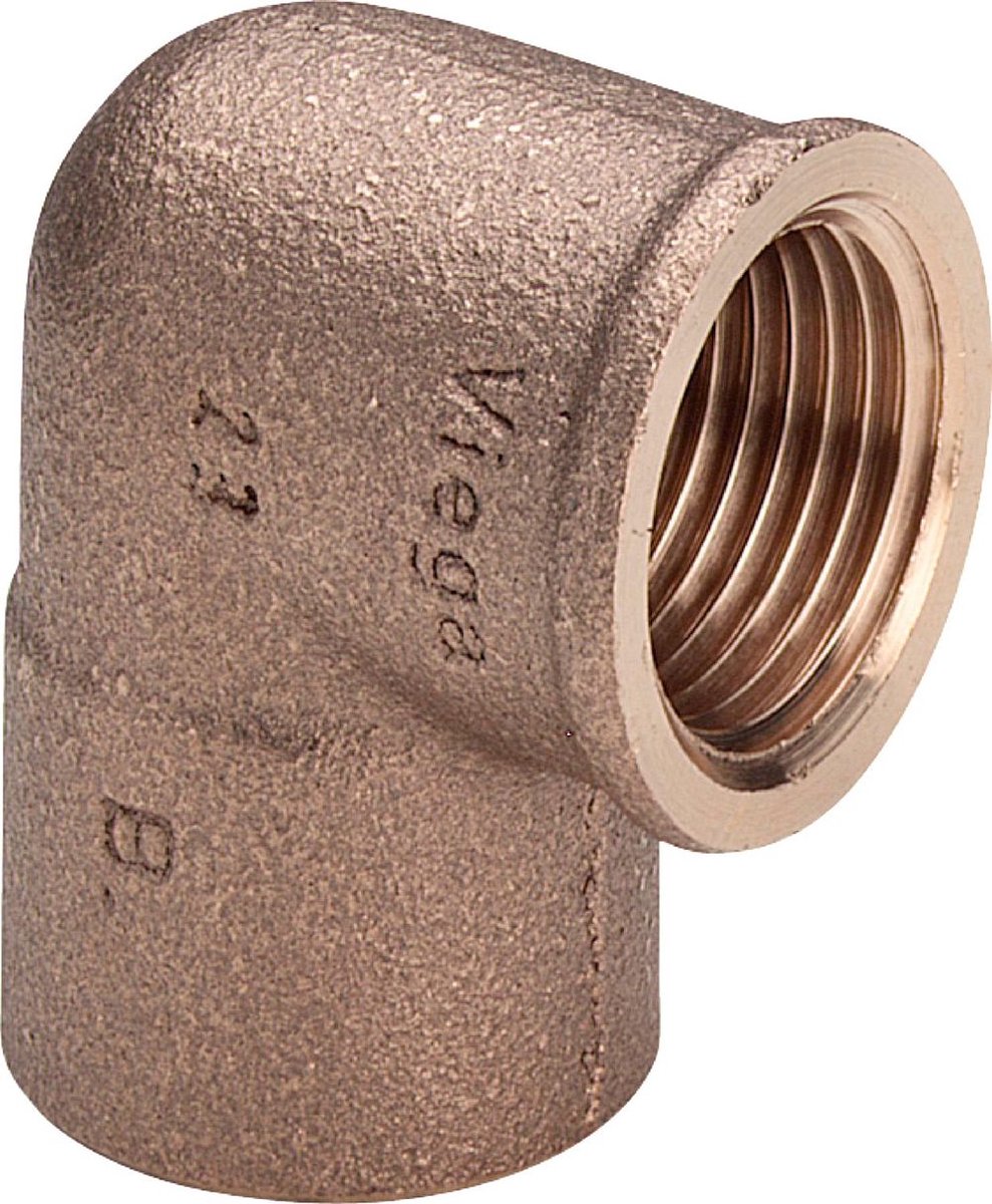 Viega Overgangsbocht 90 graden, d 15mm, Rp 3/4 roodkoper Model 94090G, 130114