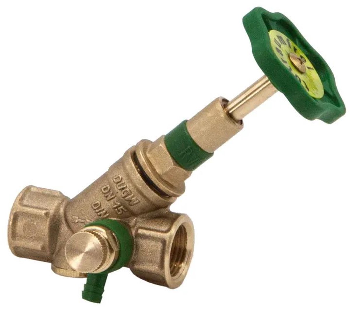 Schlösser Armaturen JS KFR-ventiel met mofaansluiting, met aftapping, met stijgende spindel, DN15, binnendraad 1/2'', DVGW gekeurd, 0016201500001