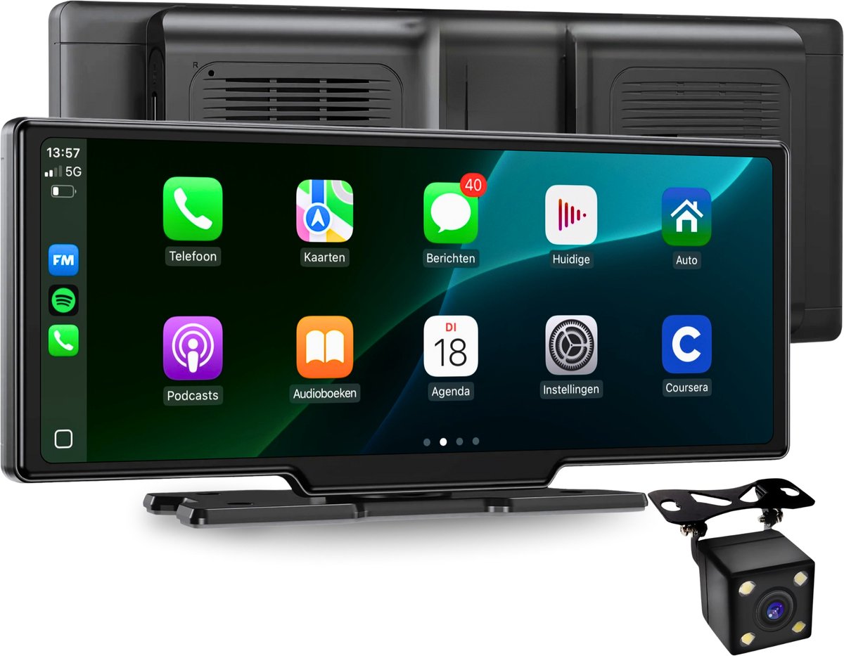 Carplay scherm Auto 10 inch - Navigatiesysteem auto geschikt voor Apple Carplay & Android Auto - Touchscreen & Bluetooth