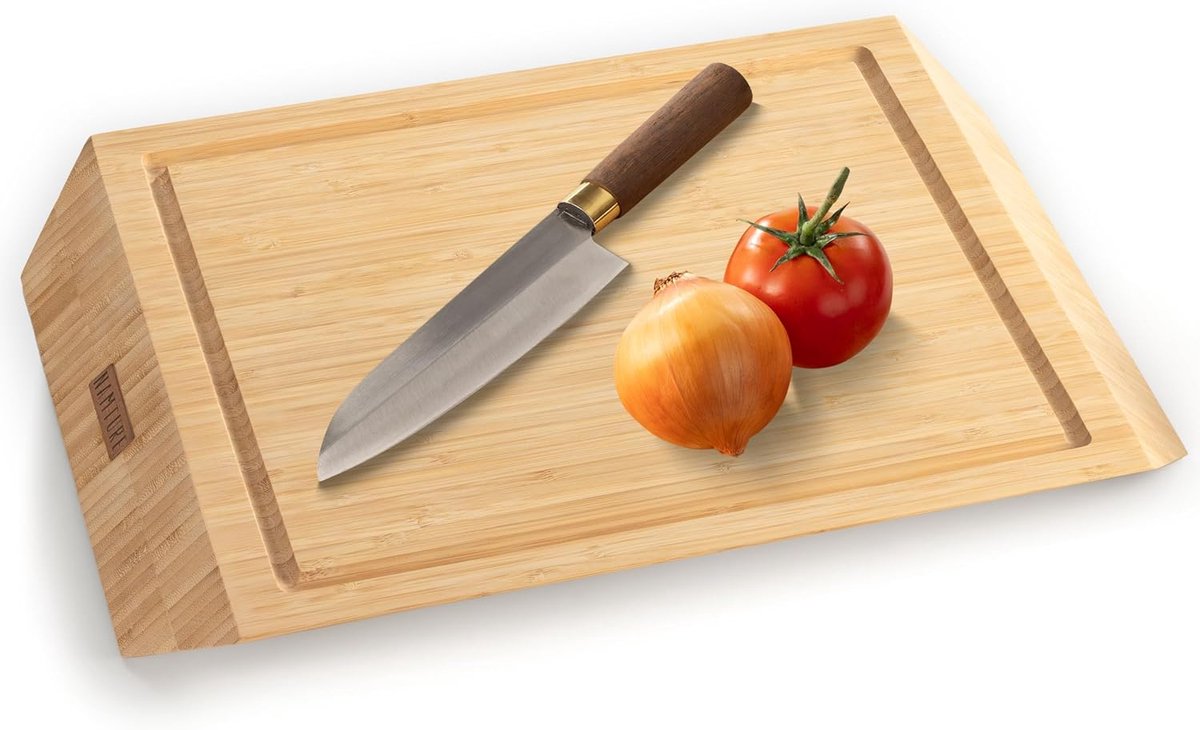 Snijplank Bamboe - Houten Plank - Keukenwerk - Extra Dik Ontwerp - 45 x 30 cm - Natuurlijk