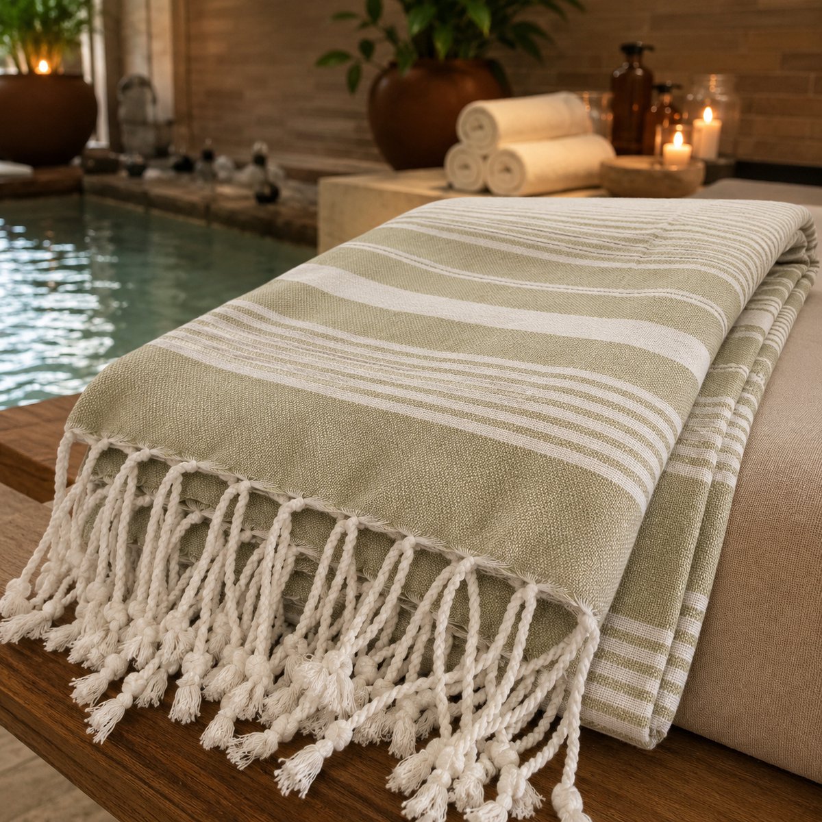 100% Katoenen Katya Hamamdoek – Turkse Handdoek & Strandlaken – Voor Sauna, Spa en Wellness
