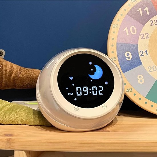 I·CODE Sun & Moon Rise Kids Wekker, Slaaptrainer voor kinderen, Slaapmachine, Wakker Licht & Nachtlicht, Leer Kinderen Dag & Nacht van I·CODE — afbeelding 5