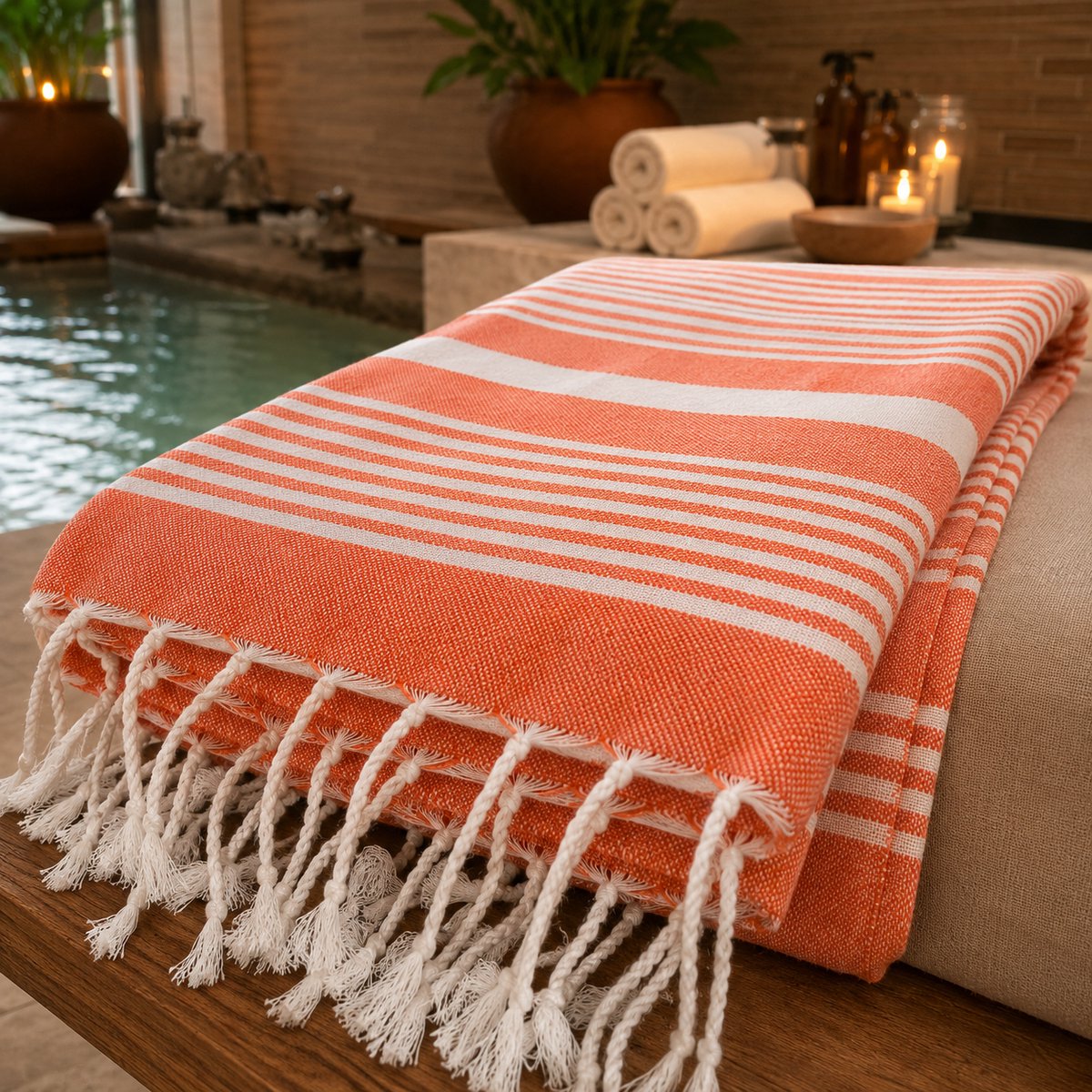 100% Katoenen Katya Hamamdoek – Turkse Handdoek & Strandlaken – Voor Sauna, Spa en Wellness