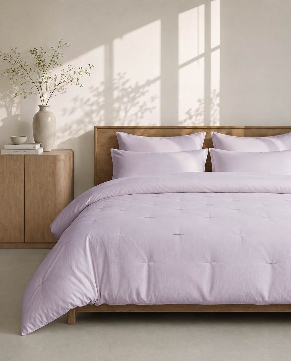 HOOMstyle Wasbaar dekbed zonder overtrek - 200x220 2 persoons met 2x kussensloop - Orchidee Lila