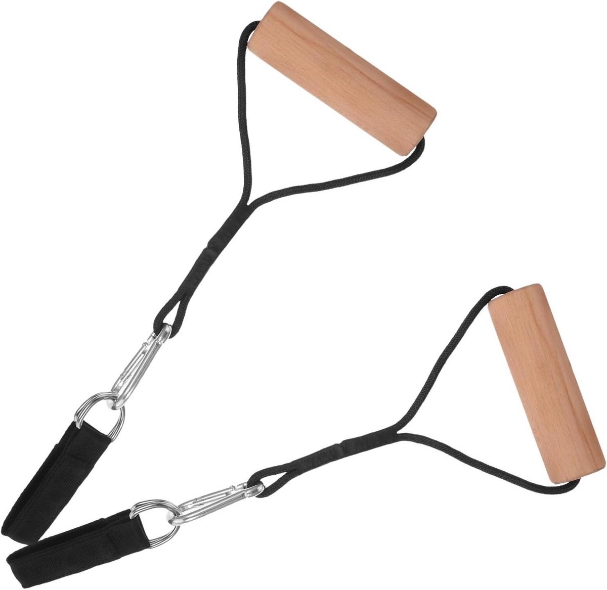 Gymnastiekringen - Oefenringen Fitness - Krachttraining Buiten - Beukenhouten Ringen - 45x16.5 cm - Meerkleurig