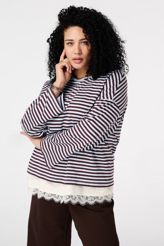 MS Mode Top Gestreepte lange mouwen top