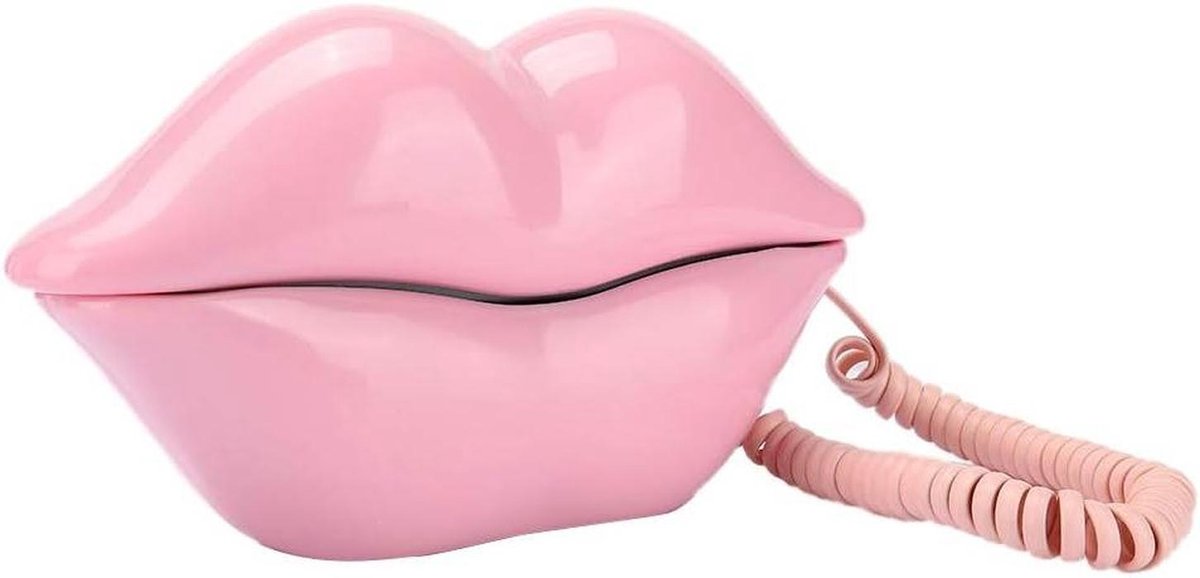 Vaste Telefoon - Bureau Telefoon - Thuis Kantoor - Lippen Vorm - 23 x 13 x 8 cm - Roze