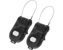 2Pcs Bicycle Lock Cable Combination Lock Retractable Steel Wire Lock for Snowboard Skateboard Mountain Bike Luggage Safety Lock Black Adjustable Cable Length