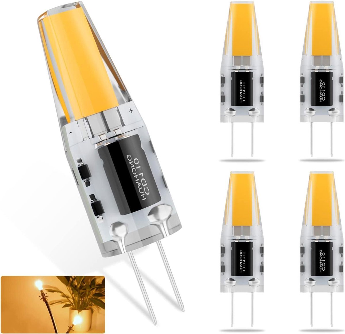 G4 LED Lampen - Kleine Gloeilampen - Verlichting Aanpassen - Energiebesparend 3W - 5 Stuks - Warm Wit