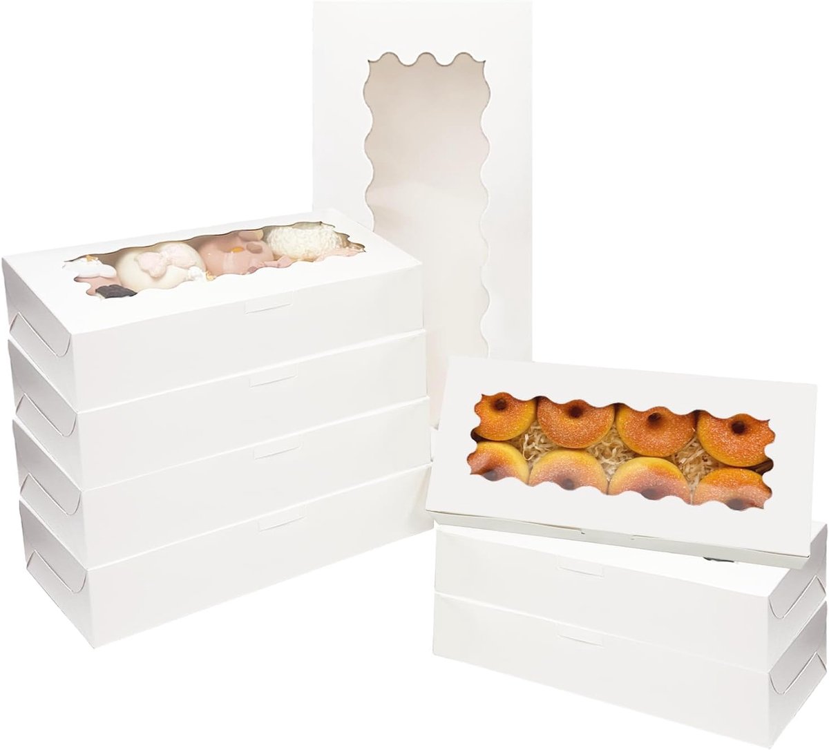 Cupcakedoosje - 30.5 x 14 x 6.3 cm - Wit - Met Tray en Venster - Gebaksdoos - Perfect Voor Cupcakes, Desserts en Meer - 15 stuks - Cupcakedozen - van Imperatoris