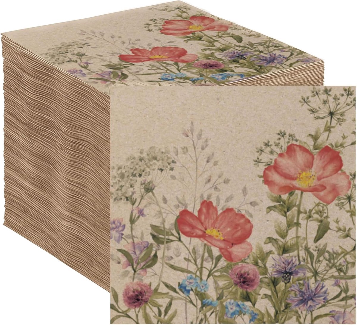 Servetten Papieren - Servetten - Tafel Servetten - Papier - Papieren Wegwerp Servetjes - Feestservetten - Voorjaar Servetten - Lunch/Diner Tafel Decoratie - 2 Laags - Bruin - 33 x 33 cm - 100 Stuks - van Imperatoris