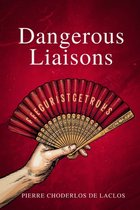 Boek 'Dangerous Liaisons' met rode waaier in hand op rode achtergrond.