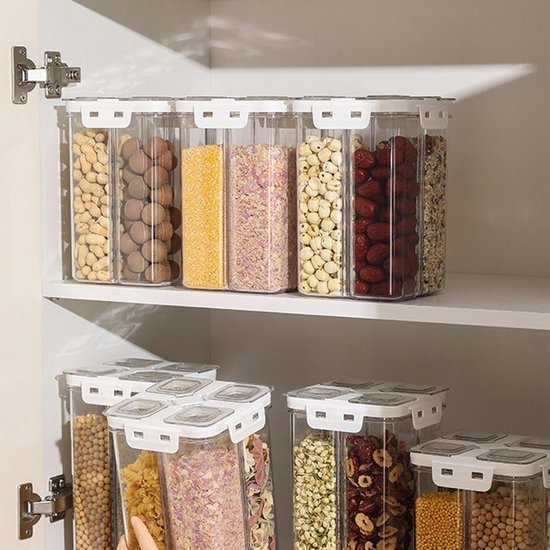 4 Grates Sealed Jar Cereal Storage Box Fresh Keeping Box Food Storage Container for Cereals and Various Cereals — afbeelding 3