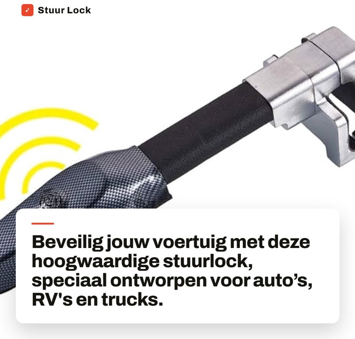 Dailygoods- Stuurslot met Alarm 130 dB - Diefstalbeveiliging - Stuurblokkering - Immobilisatiesysteem - Universeel - Geschikt voor Auto/Camper