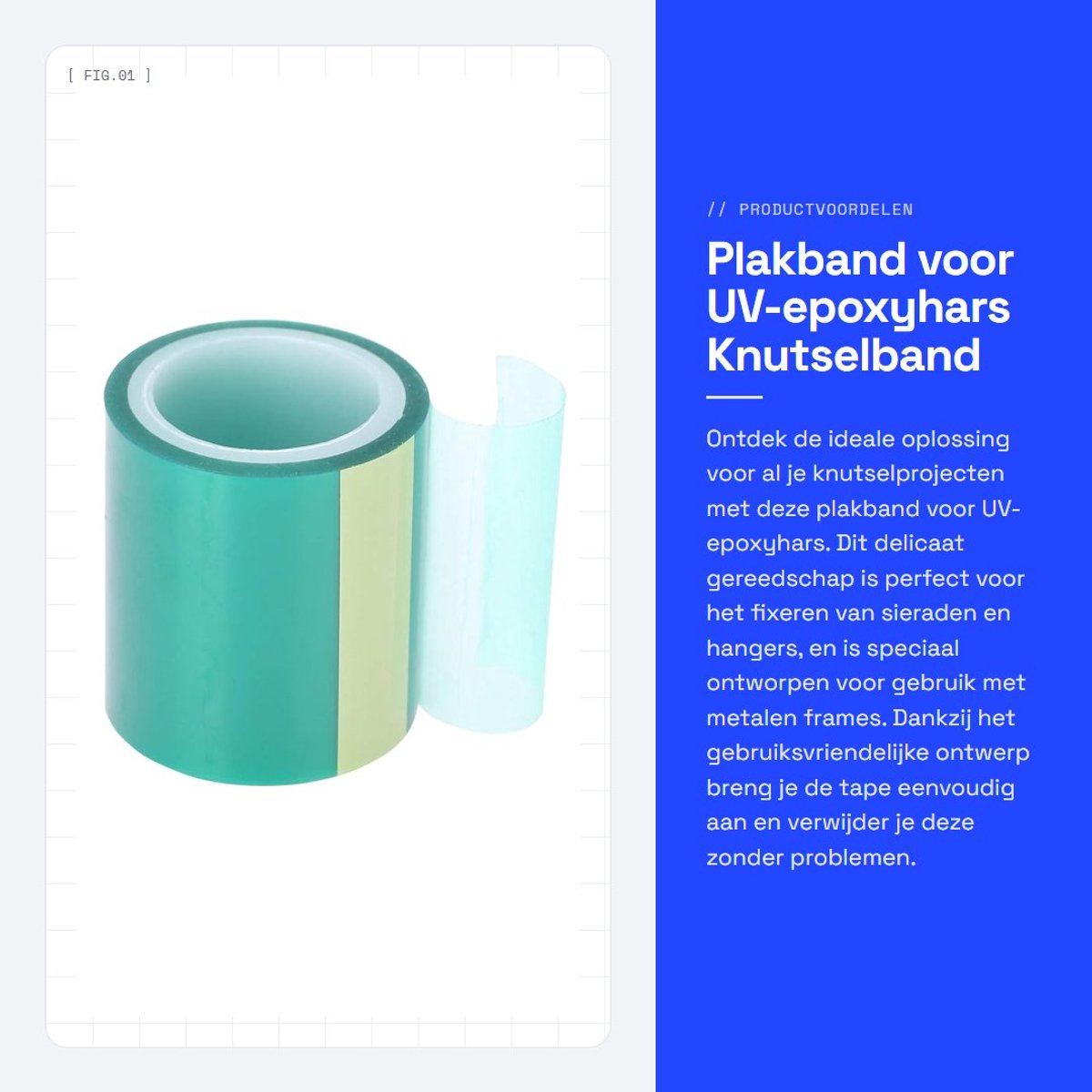 Dailygoods- Knutselband Lekvrij - Plakband - Gereedschap voor Sieraden - Metalen Lijsten - 40 mm x 5 m - Eenvoudig te Verwijderen - Sieradenband