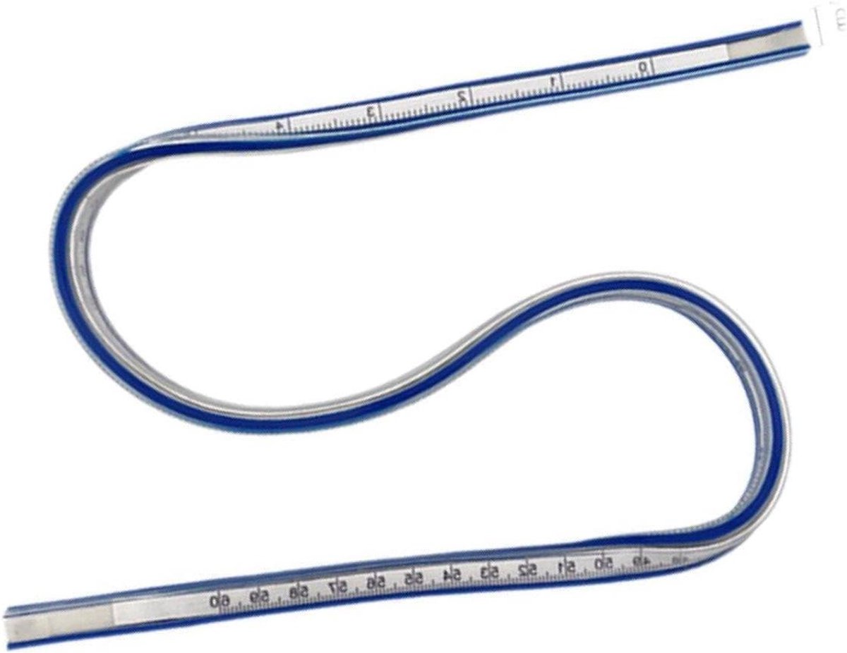 Gebogen Liniaal - Flexibele Meetlat - Tekenen Ontwerpen - Vrij Buigbaar - 60/100 cm - Transparant