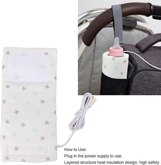 Bottle Warmer Bag, Milk Warmer Sleeve, Travel Heating Sleeve, Nursing Bottle Warmer Keeper, Draagbare Milk Warmer Sleeve USB-Isolatie Cover Baby Bottle Warmer voor Reizen, Rijden en Binnen Gebruik, — afbeelding 5