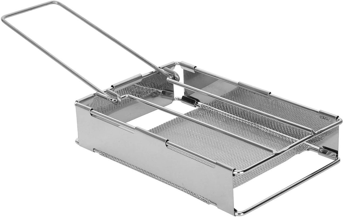 Draagbare Oven Kampeeroven Brood Buiten Koken Opvouwbaar Ontwerp 30 x 22 cm Zilverkleurig