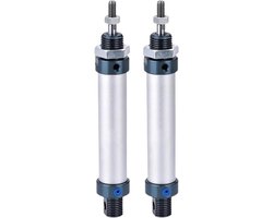 Pneumatische Cilinders - Mini Cilinders - Industriële Automatisering - Enkele Hendel Bediening - MAL25 Slag 100mm - Metaal
