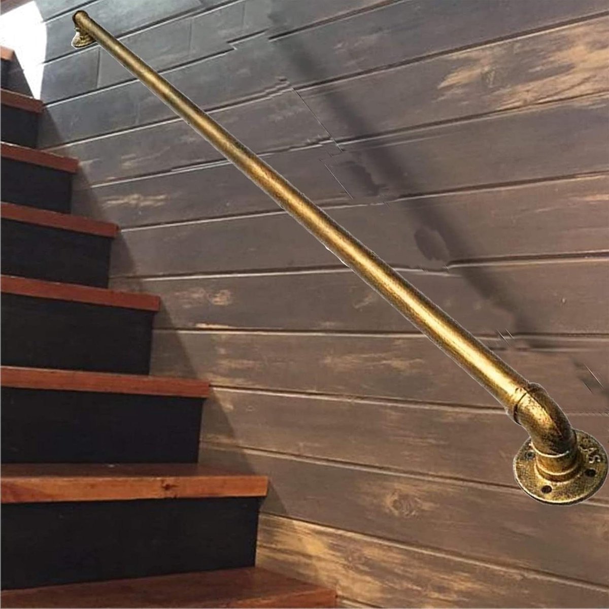 Trapleuning - Wandsteun Balustrade - Veilige Ondersteuning - Smeedijzeren Constructie - 30 cm - Goudkoper