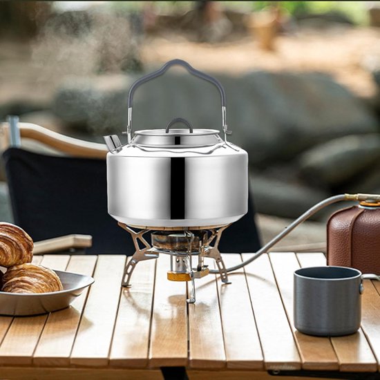 Theepot Waterkoker - Kampvuur Ketel - Outdoor Koken - Roestvrij Staal - 12 Liter - Zwart — afbeelding 2