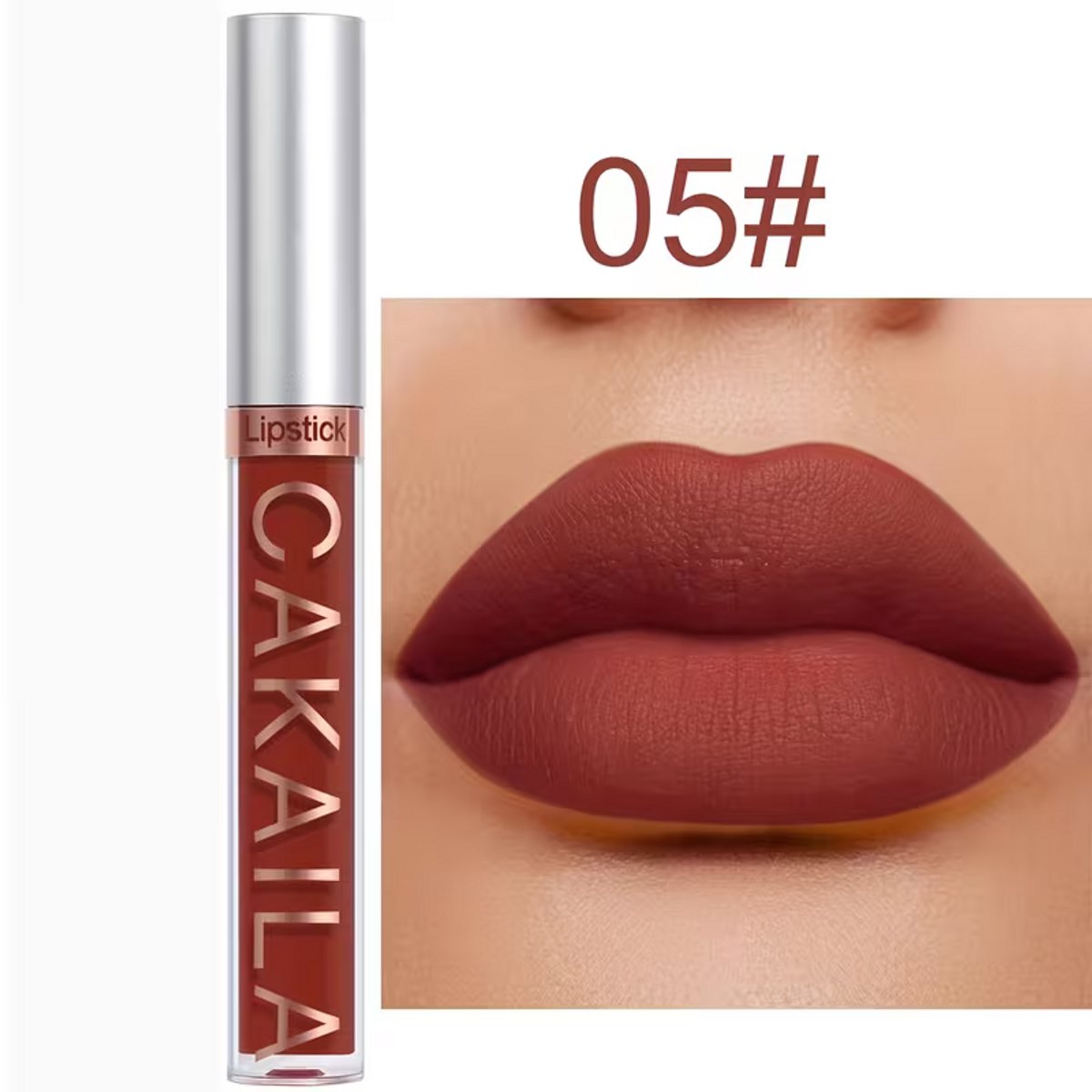 Matte Lippenstift Chocoladebruin – Waterproof Lipstick – Langhoudende Vloeibare Lippenstift – Transferproof Lip Glaze