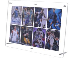 PH PandaHall 8-Slot Trading Card Display Case Clear Voetbal Kaarten Display Frame Collectibles Sport Kaarten Stands Honkbal Kaarten Organizer Houder voor Voetbal Foto's Foto Opslag Thuis Kantoor