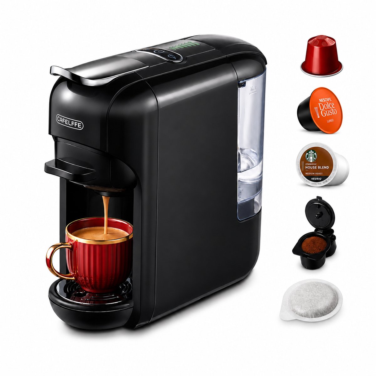 HomeGoodies - Koffiezetapparaat - Koffiemachines - 5-in-1 Koffiecupmachine - Heet & koud - Diverse capsules - Espresso & cappuccinosso