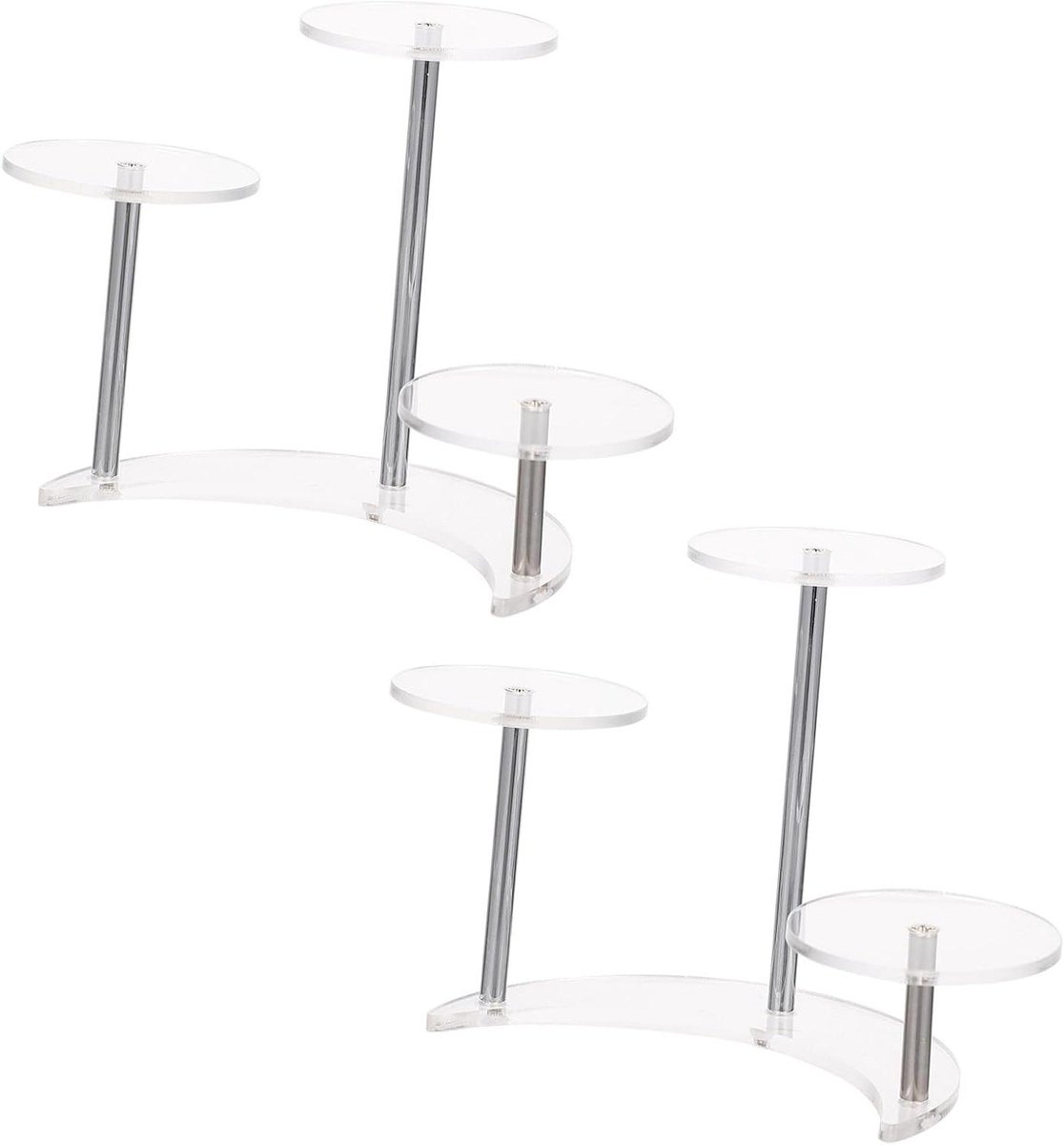 Acryl Displayrek - Sieradenhouder - Verzamelobjecten Tonen - Maanvormig Design - 14.5 x 9.7 x 7 cm - Transparant